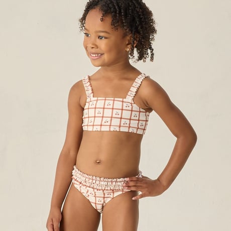 【 Rylee + Cru 】ROUCHED BIKINI || CHERRY CHECK