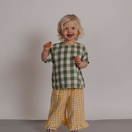 【organic zoo】 Honeycomb Gingham Frill Culottes