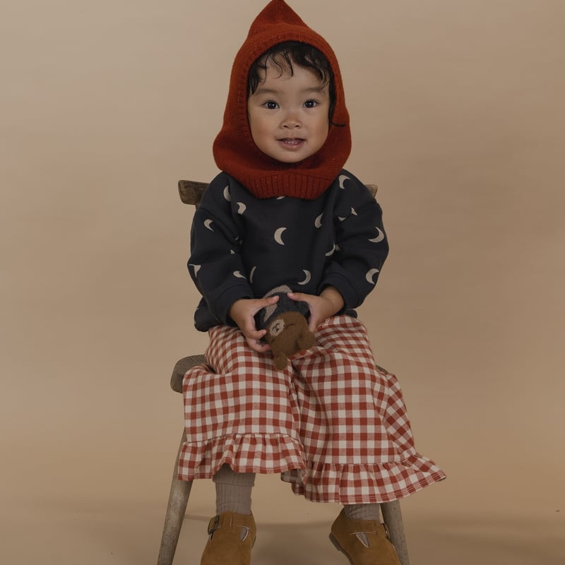 organiczoo】 Paprika Gingham Frill Culottes | M