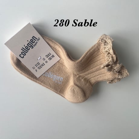 【Collégien】3455 Lili - Lace Trim Ribbed Ankle Socks
