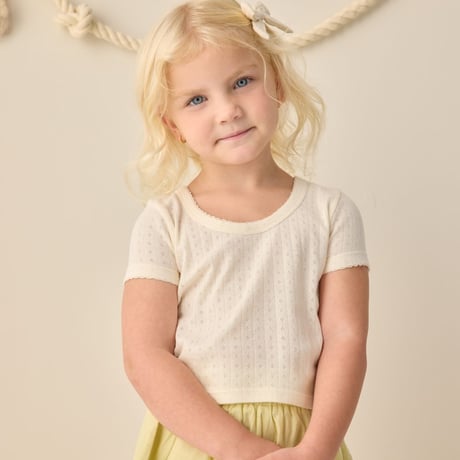 【 Rylee + Cru 】POINTELLE TEE || IVORY