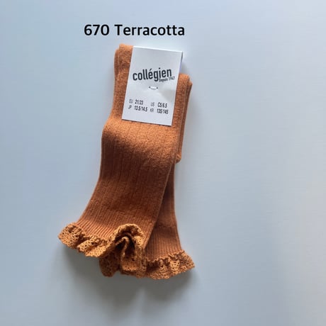 【Collégien】2954 Joséphine Lace Trim Knee-High socks