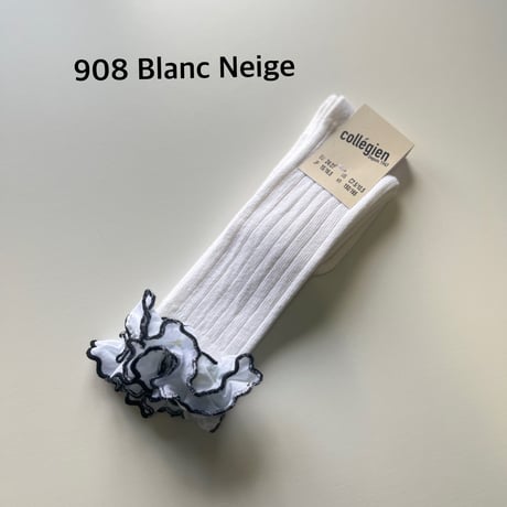 【 Collegien 】2982 Constance - Ribbed Knee-high Socks with Rick-Rack Ruffle