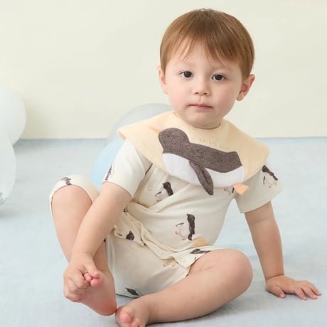 【 gelato pique 】 PBCO262451 BABY接触冷感ｼｰｱﾆﾏﾙ柄ﾛﾝﾊﾟｰｽ YEL（size 70, 80）