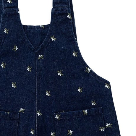 【 Jamie kay 】 JKFO262018 刺繍ﾃﾞﾆﾑｵｰﾊﾞｰｵｰﾙLisa Indigo  NVY（size 90~120）