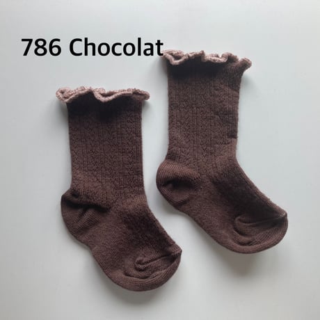 【COLLEGIEN 】5557  AMBRE - lettuce trim merino socks