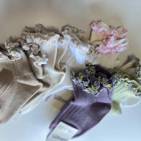 【 Collegien × mik&co 】Rococo frill ankle socks