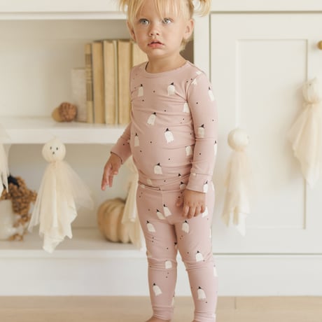 【Quincy Mae】BAMBOO PAJAMA SET ||   PINK GHOSTS