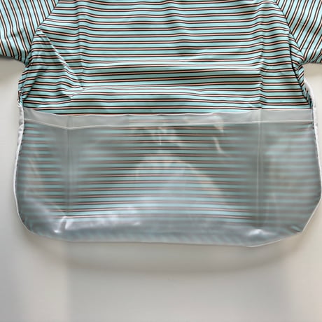 【mik＋】Original Raglan Sleeve Apron - Chocolate  Mint Stripe（S/M/L）