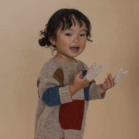 【organiczoo】 Block Patchwork Wool Jumper