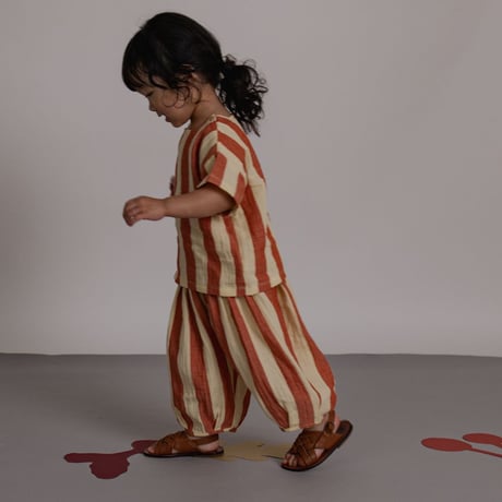 【organic zoo】 Tomato Stripes Square Neck T-Shirt