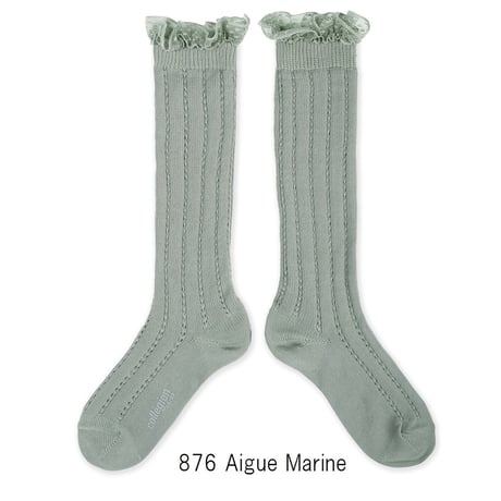 【 Collegien 】2906  Marie-Leonie - Lightweight Openwork Knee-high Socks with Swiss Dot