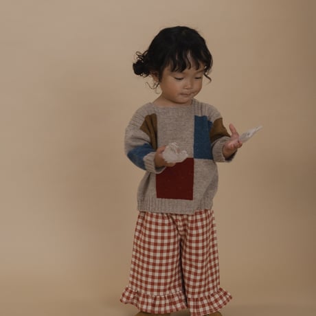 【organiczoo】 Block Patchwork Wool Jumper