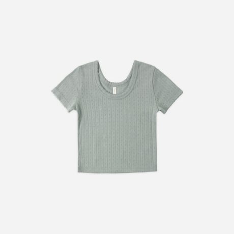 【 Rylee + Cru 】POINTELLE TEE || SEA GREEN