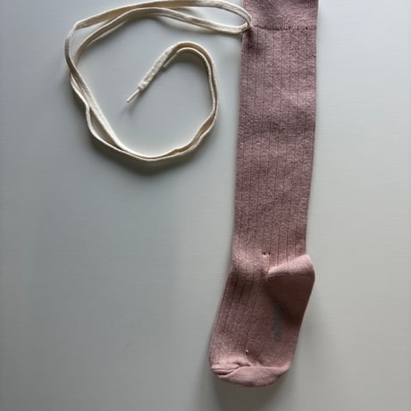 【Collégien 】 2990 Anastasie- Lace-up Ribbed Knee-high Socks