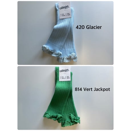 【Collégien】2954 Joséphine Lace Trim Knee-High socks