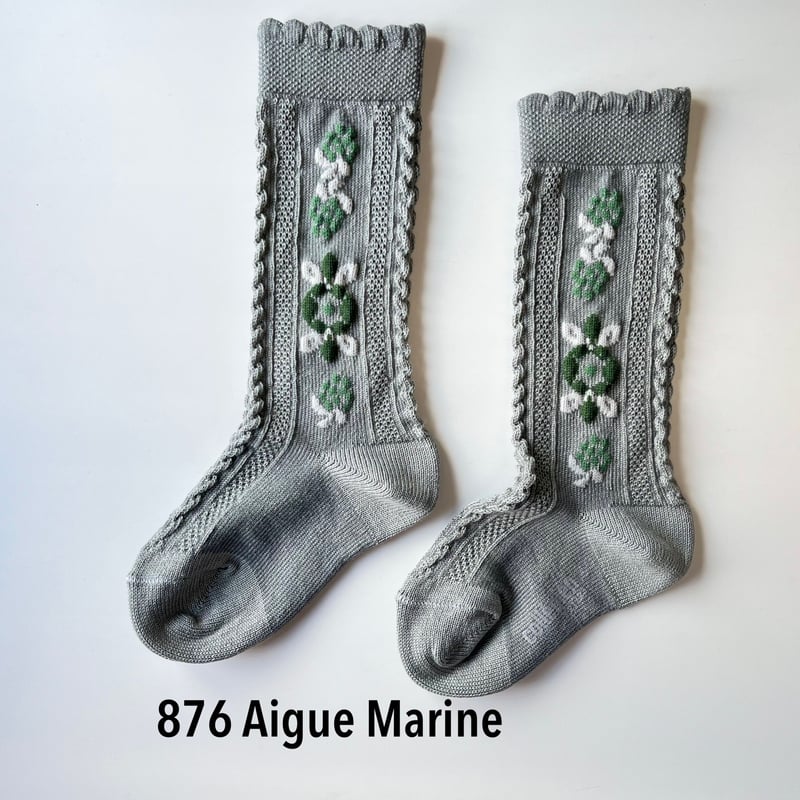 Collegien】2650 Dalia - Jacquard Flower Knee-hi