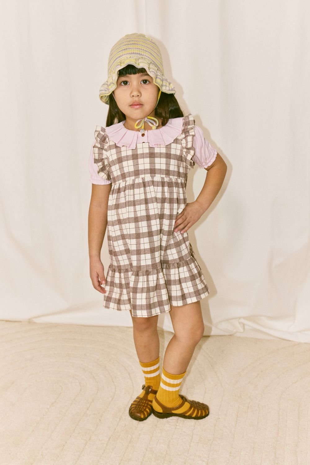 わ*び様 misha and puff 落書きパロマ　6y misha&puff 落書き Ruffle Sleeve Dress 4y misha&puff 落書き Ruffle