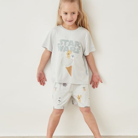 【 gelato pique 】STAR WARS　キッズワンポイントTシャツ  CRMクリーム/MNTミントブルー
