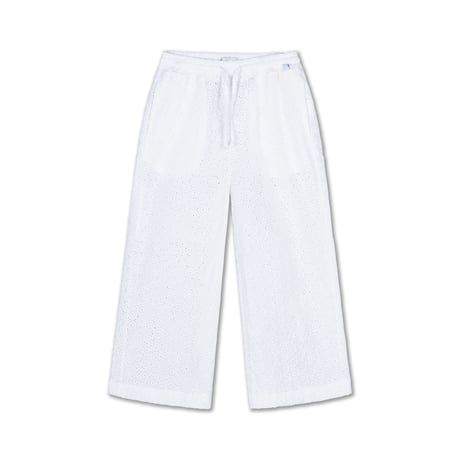 Drop2【Repose AMS】 straight pant-crips white embroidery anglais