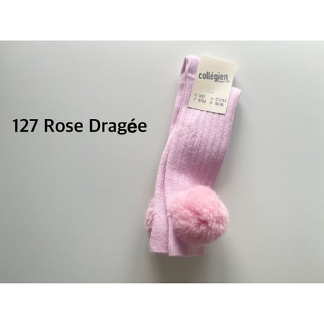 【 Collegien 】2989 mik&co Limited edition knee socks with furry pom-poms