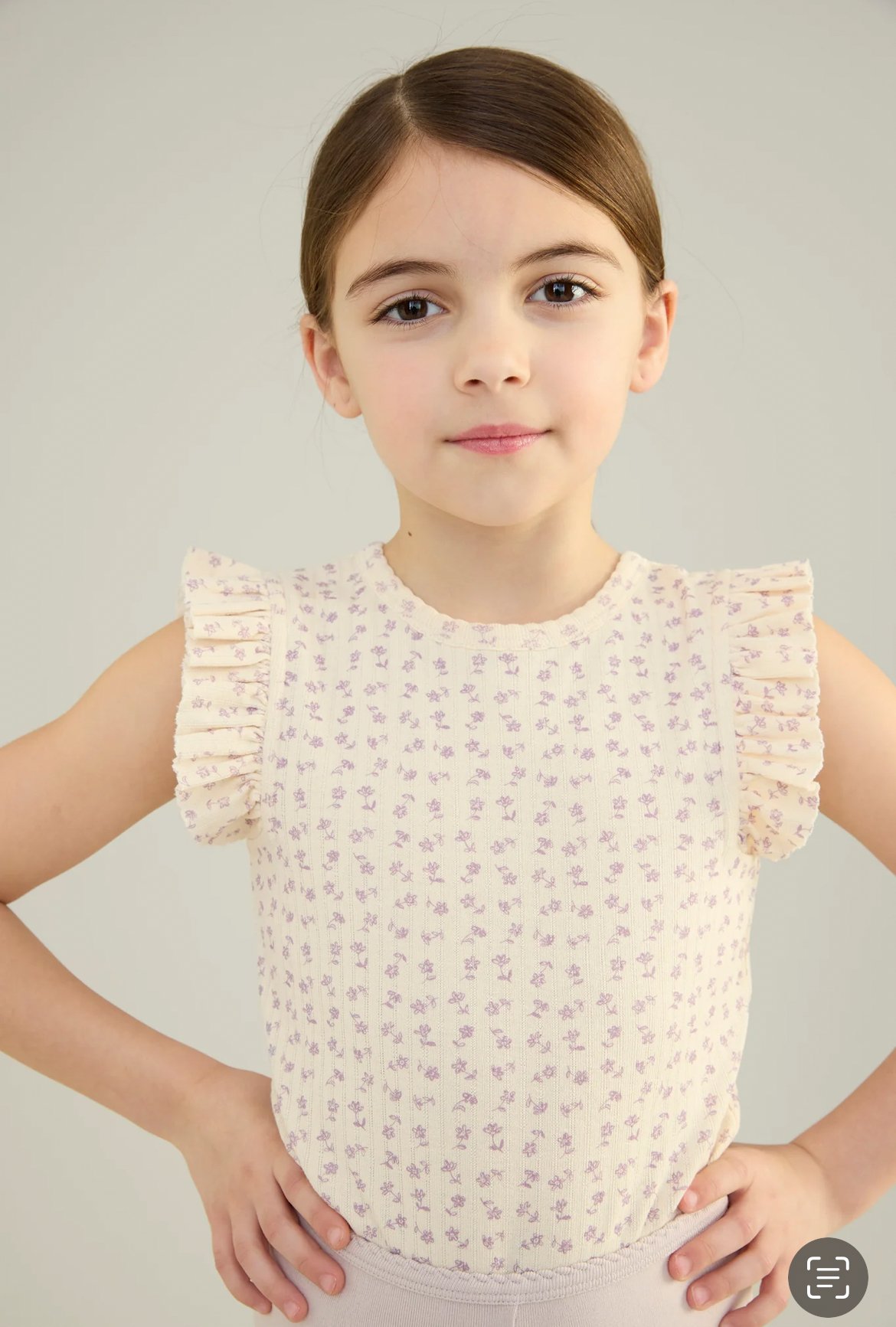 SOOR PLOOM 】Frill Tee, Chicweed Print Pointel