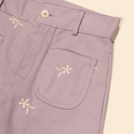 【 Apolina 】 CASEY 70'S ALL OVER EMBROIDERY JEAN - LILAC
