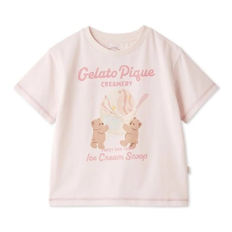 【 gelato pique 】 PKCT262428 KIDSｱｲｽｸﾘｰﾑﾍﾞｱﾜﾝﾎﾟｲﾝﾄT  PNK（size 90~120）