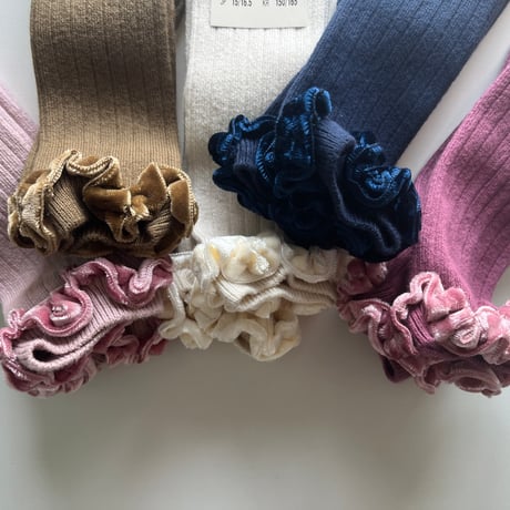 【 Collegien 】2978 CLOTHIDE - Velvet-trim Ribbed Knee-high Socks