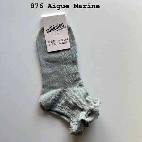 【 Collegien 】9557 Annette-Lightweight Pointelle Socks with Lace Frill