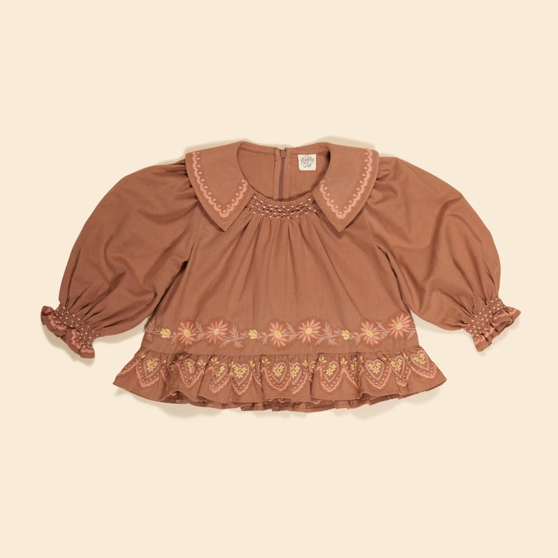 Apolina Bette blouse ブラウス Caramel baby&child - 【apolina】Bette Blouse - Chocolate 2