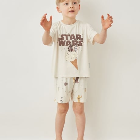【 gelato pique 】STAR WARS　キッズワンポイントTシャツ  CRMクリーム/MNTミントブルー