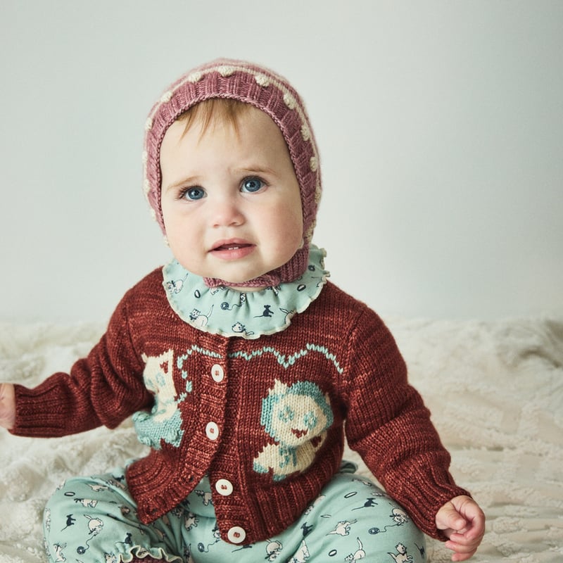 Misha&Puff】Baby Zig Zag Bonnet (Antique Rose)