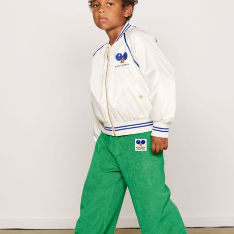 【 MINI RODINI 】Table tennis team baseball jacket -White