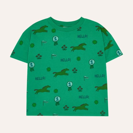 【The Campamento】 Horses Allover Oversized T-shirt - GREEN