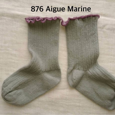 【Collegien】2965  Delphine - Lettuce Trim Socks