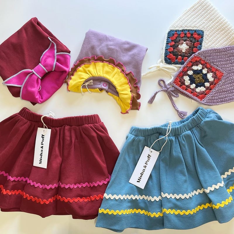Misha&Puff】Rickrack Circle Skirt - Cranberry | Misha&Puff】Rickrack Circle Skirt - Cranberry |