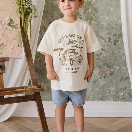 【 Jamie kay 】 JKCT262067 半袖ｻﾌｧﾘTｼｬﾂ Parchment OWHT （size 80~100）