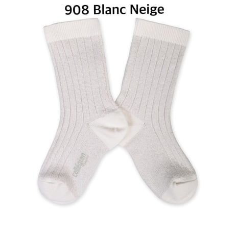 【 Collegien 】6060 Victoire - Glitter Ribbed Crew Socks