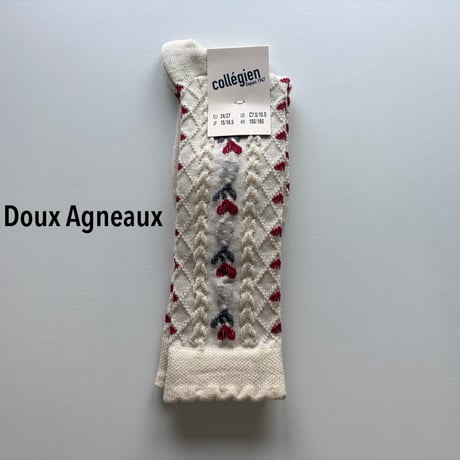 【Collégien 】 2657 Désirée - Jacquard Hearts and Flowers Knee-high Socks