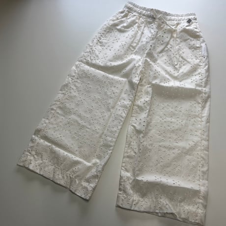 Drop2【Repose AMS】 straight pant-crips white embroidery anglais