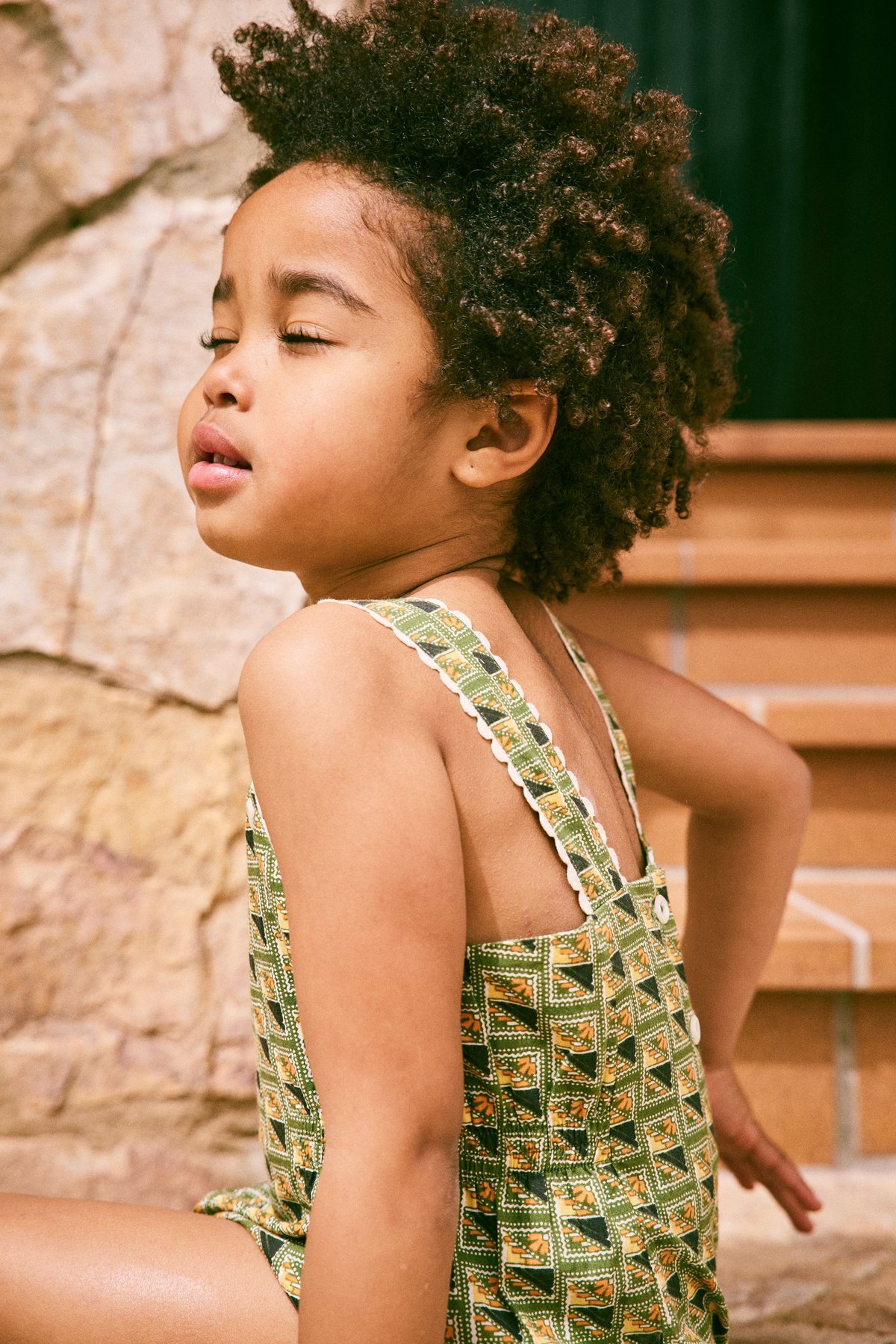 ボトムス misha&puff  Popcorn Romper Misha & Puff Popcorn Romper - Straw – Casp Baby Mommy & Me