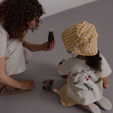 【organic zoo】 Honeycomb Gingham Bucket Sun Hat