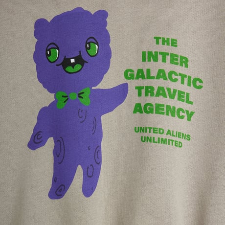 【 MINI RODINI 】Alien travel agency sp sweatshirt - Grey