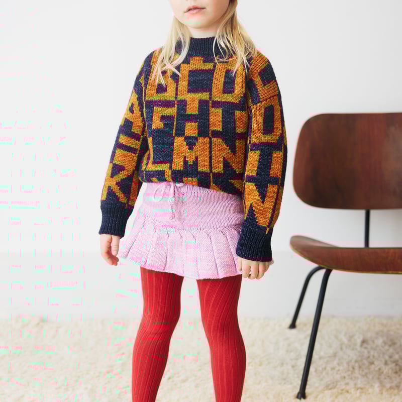 misha & puff ニットスカート 大人しく 12-18m ピンクDUNE 