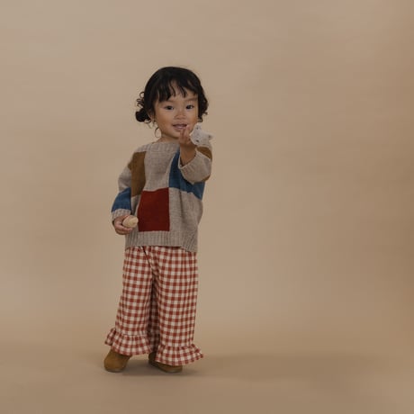 【organiczoo】 Block Patchwork Wool Jumper