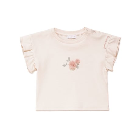 【 Jamie kay 】 JKCT262904 ﾌﾗﾜｰPTﾁｭｰﾙﾓﾁｰﾌTｼｬﾂ PNK（size 90~120）