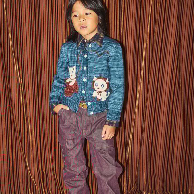 misha＆puff 猫　スカウト　winter collection 3y Misha&Puff Three Little Kittens Cardigan (Madd