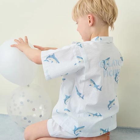 【 gelato pique 】 PKFT262411 KIDS甚平 BLU（size 90~110）
