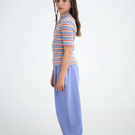 Drop2【Repose AMS】 slim turtle neck tee-multi stripe